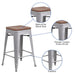 24" Silver Metal Counter Stool