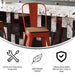 24" Red Stool-Teak Seat