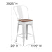 24" White Metal Counter Stool