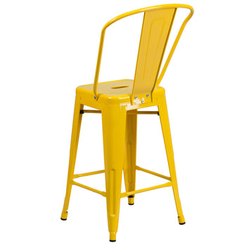 24" Yell Metal Outdoor Stool