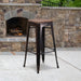 30" Aged Black NoBack Stool