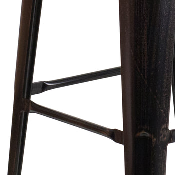 30" Aged Black NoBack Stool