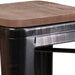 30" Aged Black NoBack Stool