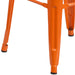 30" Orange No Back Metal Stool