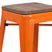 30" Orange Metal Barstool