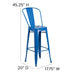 30" Blue Stool-Teal Seat