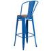 30" Blue Metal Barstool