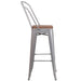 30" Silver Metal Barstool