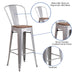 30" Silver Metal Barstool