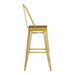 30" Yellow Stool-Teak Seat
