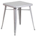 23.75SQ Silver Metal Table Set