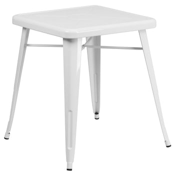 23.75SQ White Metal Table Set