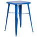23.75SQ Blue Metal Bar Table