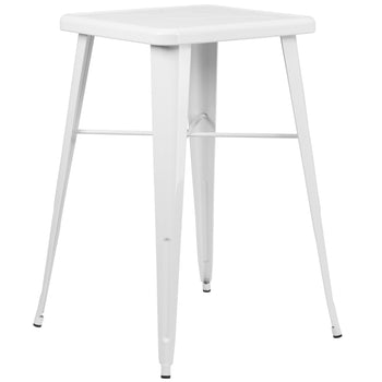 23.75SQ White Metal Bar Table