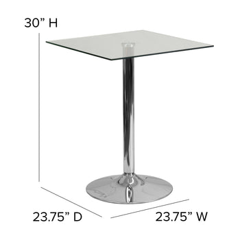 23.75SQ Glass Table-30 Base