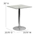 23.75SQ Glass Table-30 Base