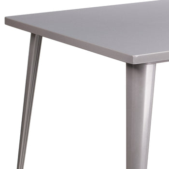 35.5SQ Silver Metal Table