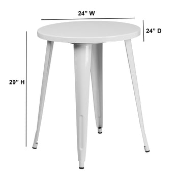 24RD White Metal Table