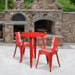 24RD Red Metal Table Set