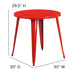 30RD Red Metal Table