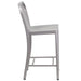 24" Silver Metal Outdoor Stool