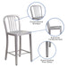 24" Silver Metal Outdoor Stool