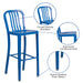 30" Blue Metal Outdoor Stool