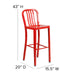 30" Red Metal Outdoor Stool