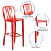 30" Red Metal Outdoor Stool