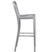 30" Silver Metal Outdoor Stool