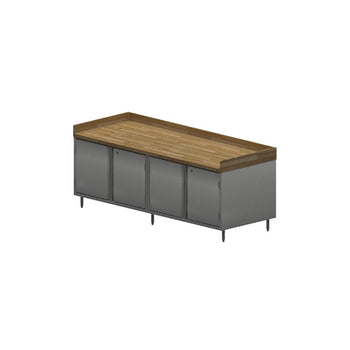 BK Resources CMBT-3696HL 36" x 96" Maple Bakers Top Cabinet Base Chef Table