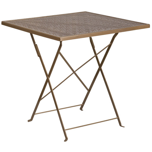 28SQ Gold Folding Patio Table
