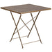 28SQ Gold Folding Patio Table