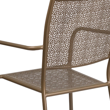 Gold Square Back Patio Chair