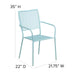 Blue Square Back Patio Chair