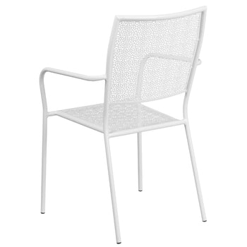 White Square Back Patio Chair