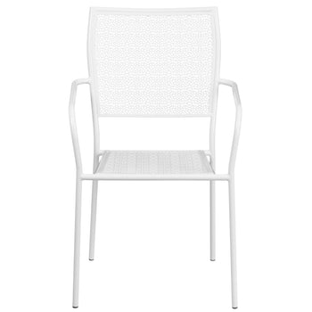 White Square Back Patio Chair