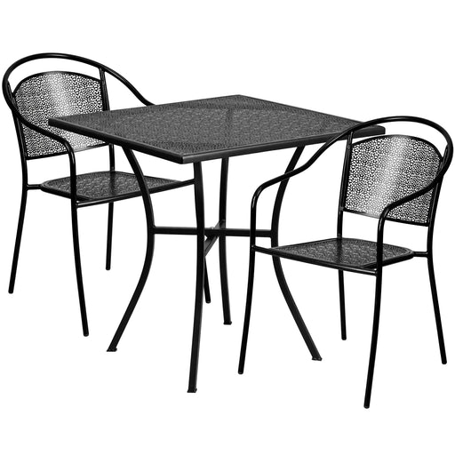 28SQ Black Patio Table Set