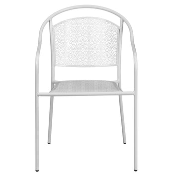 White Round Back Patio Chair
