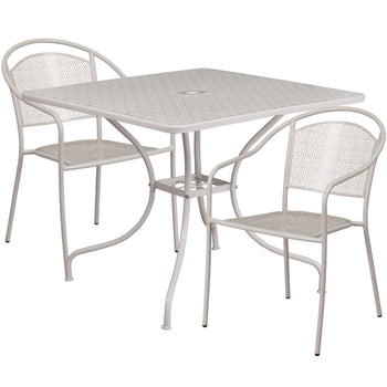 35.5SQ Gray Patio Table Set