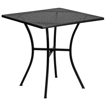28SQ Black Patio Table