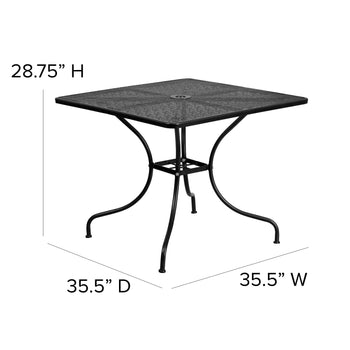 35.5SQ Black Patio Table