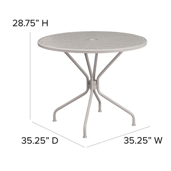 35.25RD Light Gray Patio Table
