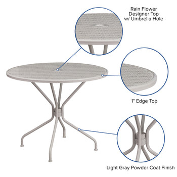 35.25RD Light Gray Patio Table