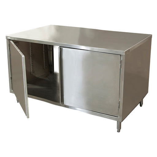 BK Resources CST-2418H2 24" x 18" Dual Sided Stainless Steel Cabinet Base Chef Table Hinged Door