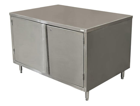 BK Resources CST-2424HL 24" x 24" Stainless Steel Cabinet Base Chef Table Hinged Door with Locks