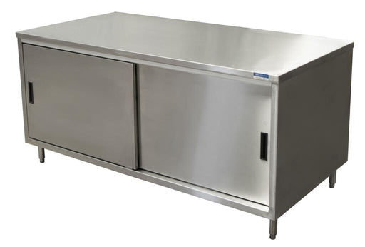 BK Resources CST-2472S 24" x 72" Stainless Steel Cabinet Base Chef Table Sliding Door