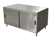 BK Resources CST-3060S2 30" x 60" Dual Sided Stainless Steel Cabinet Base Chef Table Sliding Door