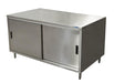 BK Resources CST-3060S 30" x 60" Stainless Steel Cabinet Base Chef Table Sliding Door