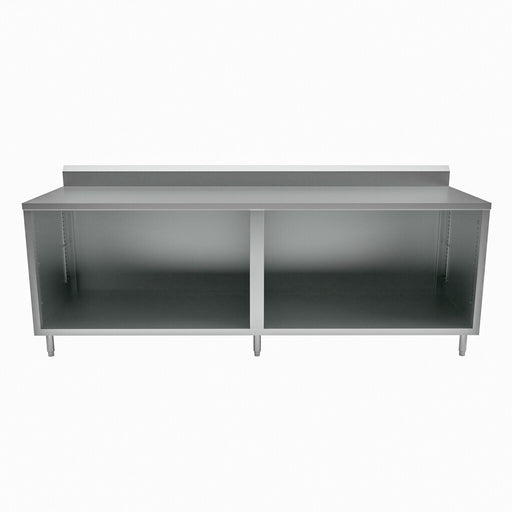 BK Resources CSTR5-30120 30" x 120" Stainless Steel Cabinet Base Chef Table 5" Backsplash